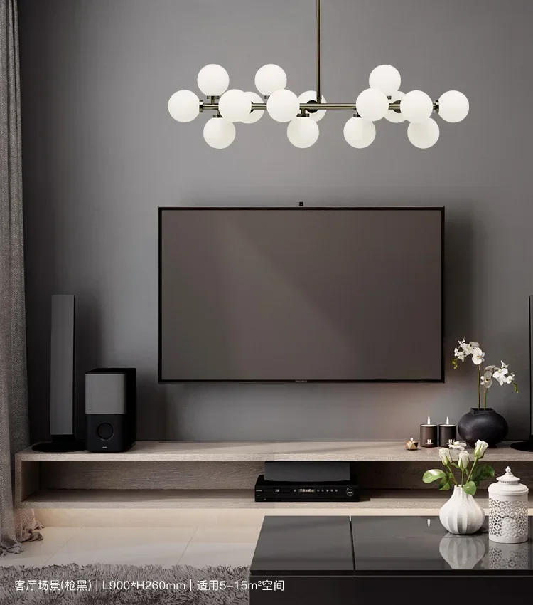 Description Picture 3 of itemNordic Long Glass Ceiling Chandelier for Table Dining Room Kitchen Island Bar Design Pendant Lamp Home Decor Lusters Luminaires