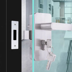 Lock Glass Door Lock For 10-15mm Thickness Frameless Single Swing Or Sliding Toughened Glass Door Glass Door Lock Set