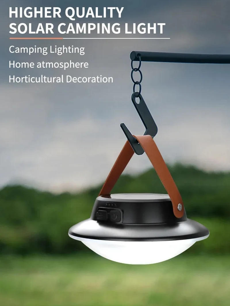 Description Picture 2 of itemLED Camping Light Solar Powered Outdoor Portable USB Rechargeable Lamp Camping Torch Emergency Lamp for Outdoor Camping Lighting