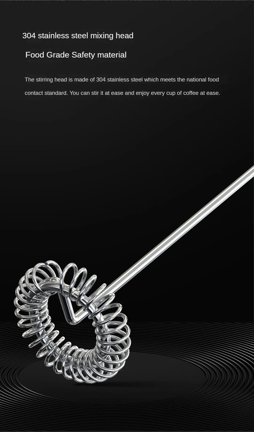 Description Picture 5 of itemRechargeable Milk Frother Electric Blender Handheld Frother Wand for Coffee Beverage Blender, Cappuccino Mini Frother