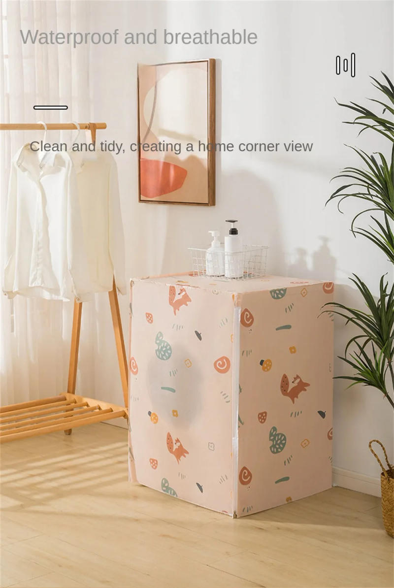 Description Picture 6 of itemPEVA Washing Machine Cover Transparent Sunscreen Dust Proof Cover Loading/Front Loading Washing Machine Home Laundry Accessories