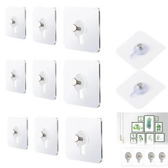 10Pcs Plastic Wall Screws Hanging Nails Transparent Seamless Adhesive Wall Hook Self-adhesive Punch Free Non Trace Stickers