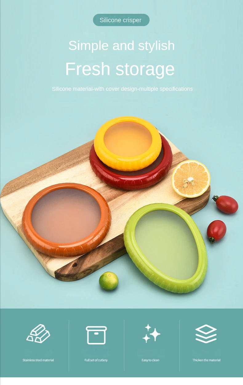 Description Picture 2 of itemKeep Ingredient Avocado Fresh Silicone Film Vegetable Box Sealed Dustproof Fruit Preservation Storage Box Mini Refrigerator