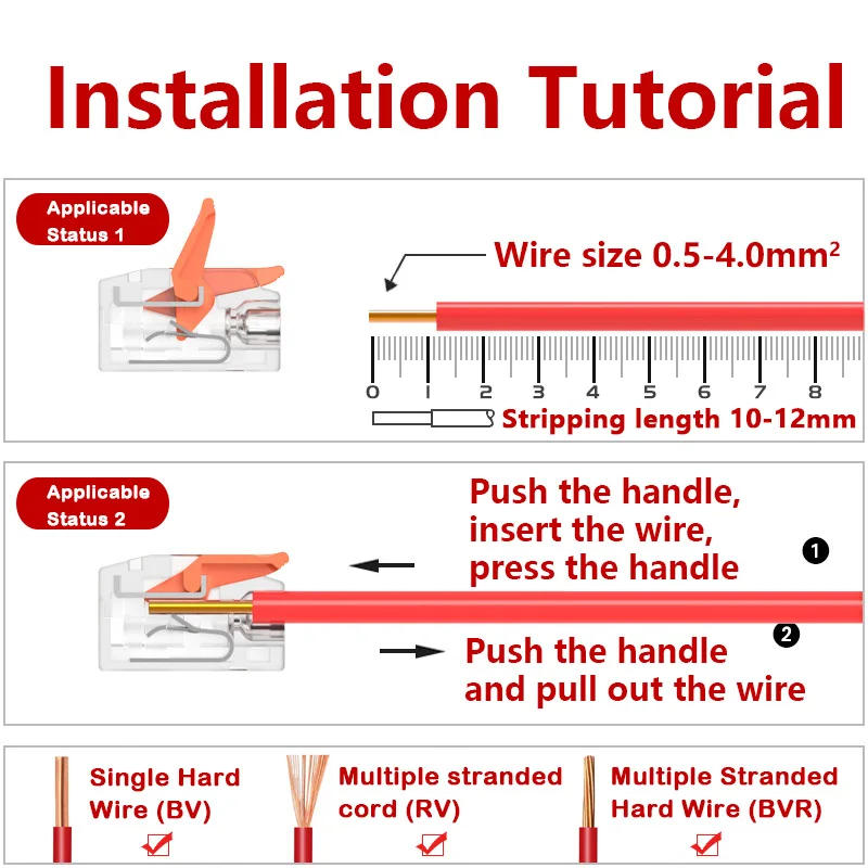 Description Picture 5 of itemTransparent One in many out Quick wire Connector Universal cable wiring Terminal Block mini Push-in Home Junction box LED Light