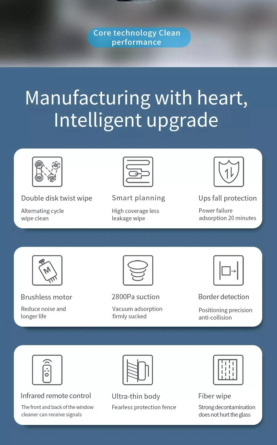 Description Picture 6 of itemWindow Cleaner Robot Remote Control Magnetic Electric Vacuum Cleaner High Tall Window Washing Glass Window Cleaning Robot