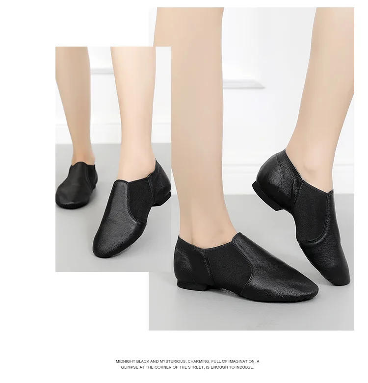 Description Picture 3 of itemGenuine Leather Jazz Dance Shoes Children Shoes for Men and Women Salsa Dance  Neo Arch Slip on Jazz Shoes Ballet Belly