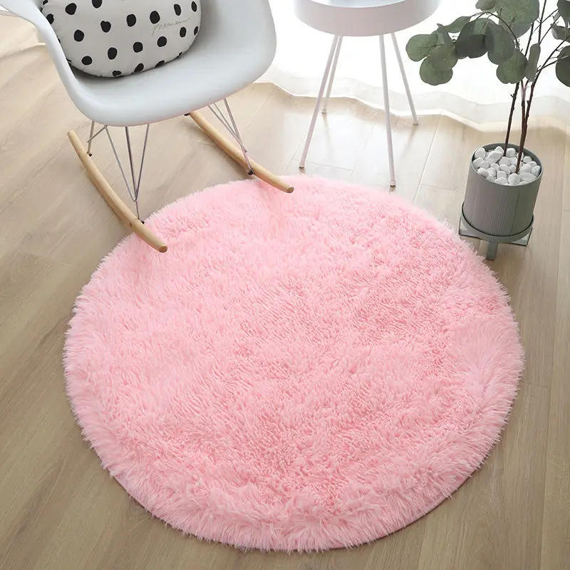 Description Picture 6 of itemPlush Rugs Round Carpet For Living Room Sofa Foot Pad Fluffy Soft Kids Bedroom Cushion Balcony Hanging Basket Mat