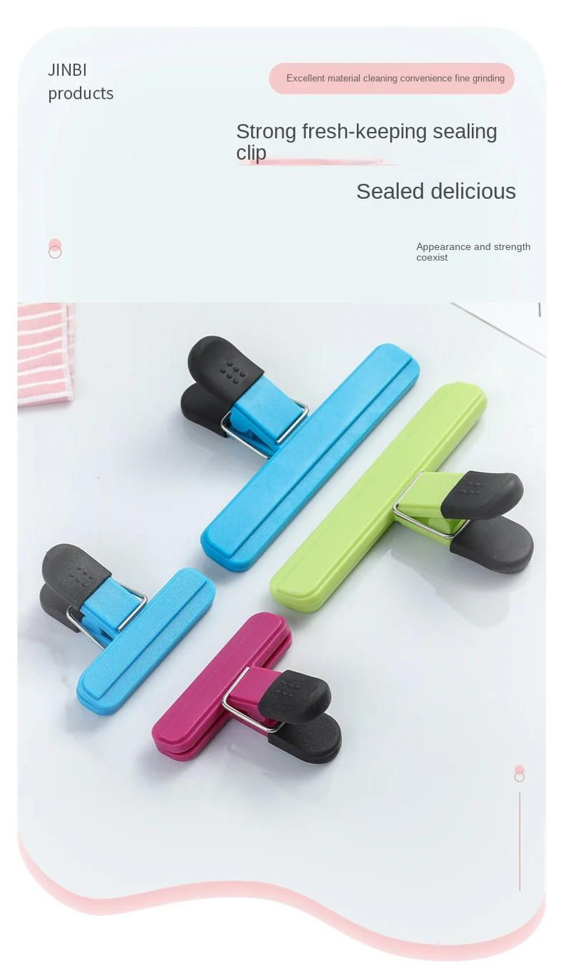 Description Picture 2 of itemLarge Potato Chip Bag Clip Plastic Various Sizes Food Bag Clamp Sealing Grip Food Clip Suitable for Coffee Bread Bag
