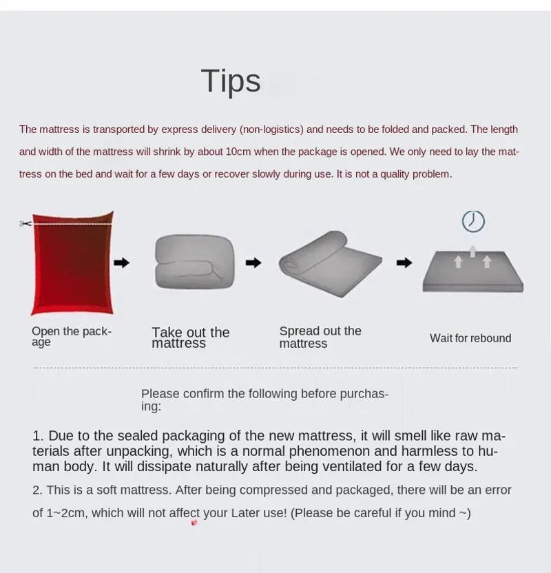 Description Picture 2 of itemTatami Slow Rebound Memory Foam Filling Students Thickened Breathable Mattress Home Hotel Latex Mattress Double Full Size