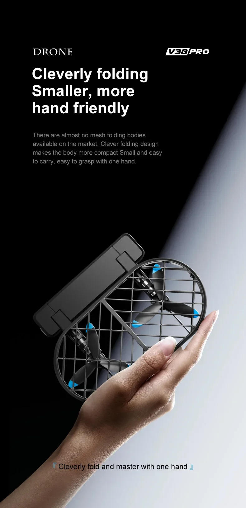 Description Picture 5 of itemV38 Mini Folding Remote Control Quadcopter Aircraft FPV Camera Aerial Photography RC Drone Gravity Sensing Flying Toys for Kids