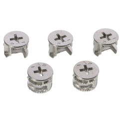 20PCS Zinc Cam Lock Nut Portable 14.6*11.5 mm Sliver Thread Assortment Kit Connectors Fittings