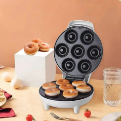 700W Electric Mini Donut Maker Machine Double-sided Heating Non-stick Coating for Breakfast Dessert Snack Family Party Bakeries