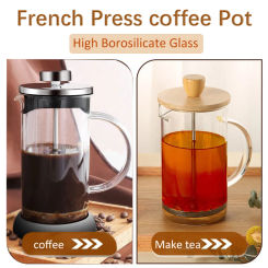 French Press Coffee Pot With Filter 350-1000ml Hand Brewing Coffee Pot Borosilicate Glass Percolator Coffee Maker Tea Milk Pot