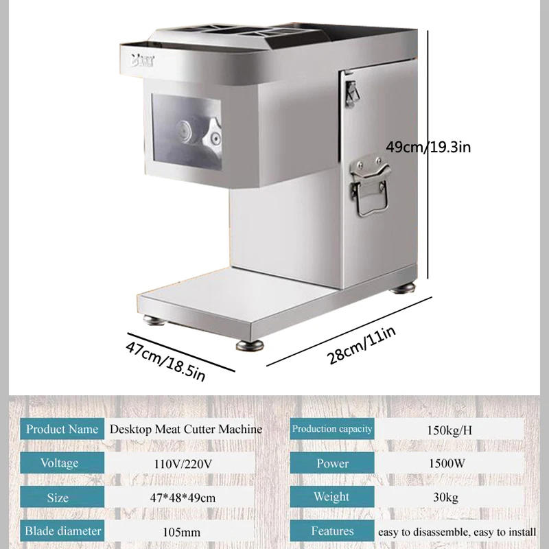 Description Picture 6 of itemFully Automatic Electric Meat Cutter, Commercial Small Lamb Mincer, Stainless Steel Beef Shredder