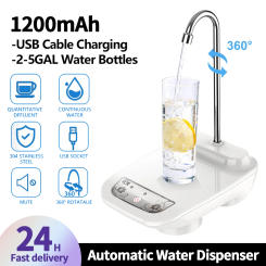 Electric Water Dispenser Water Bottle Pump USB Charging Automatic Water Dispenser Drinking Pumper 360 Degree Rotation for Travel