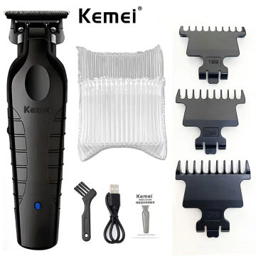 Kemei 2299 Barber Cordless Hair Trimmer 0mm Zero Gapped Carving Clipper Detailer Professional Electric Finish Cutting Machine