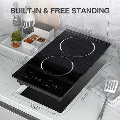 Double-head Induction Cooker Built-in Electric Ceramic Stove High-power Double Cooker Table Cooktop Hot Plate Electric Cooker