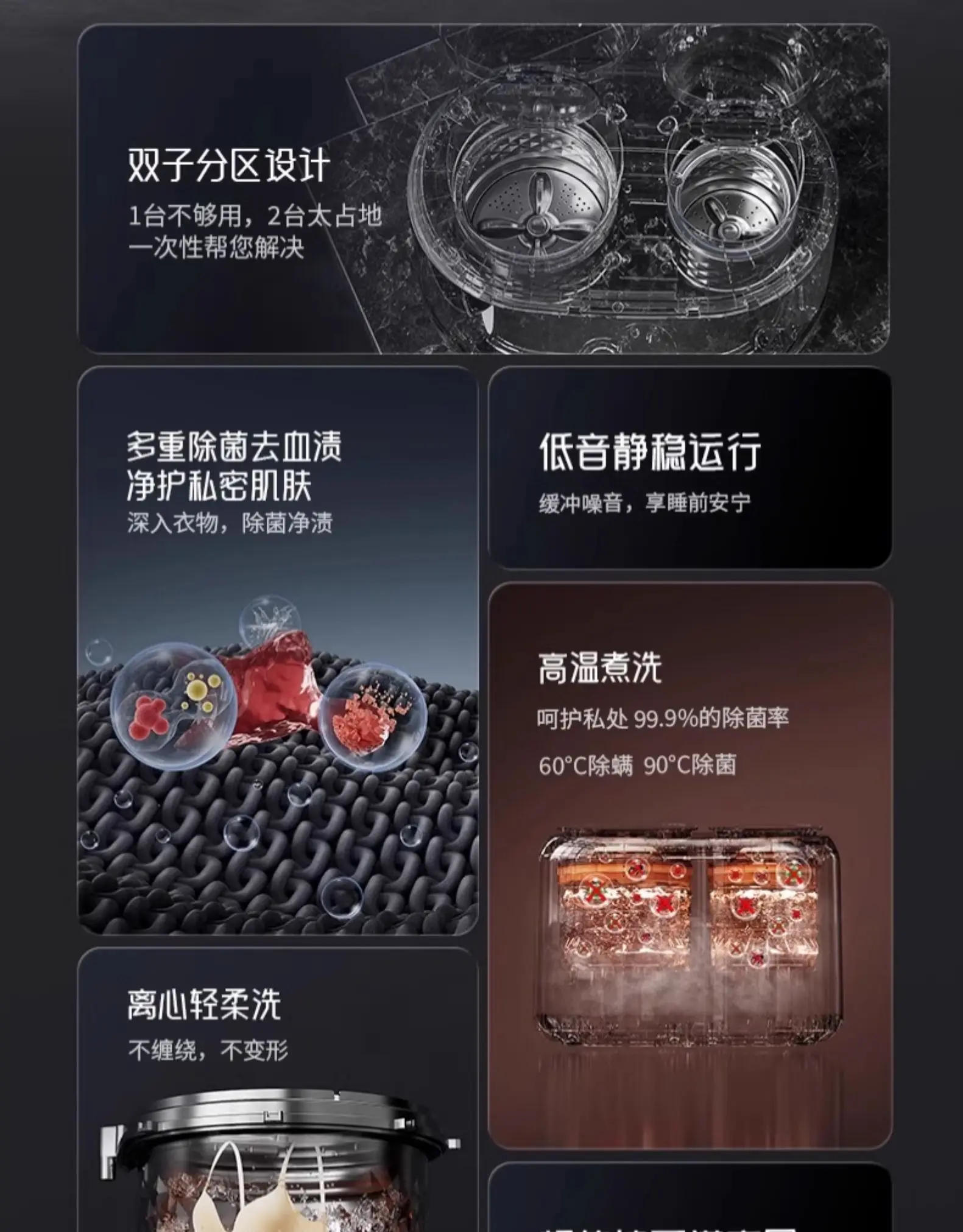 Description Picture 5 of itemUnderwear washing machine washing and drying integrated mini automatic small cleaning machine high temperature cooking