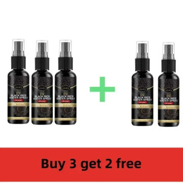 Buy 5 Get 5 Free Black Rice Hair Growth Spray Repair Damage Restore hair Soft Quick treatment prevent hair thinning dry repair
