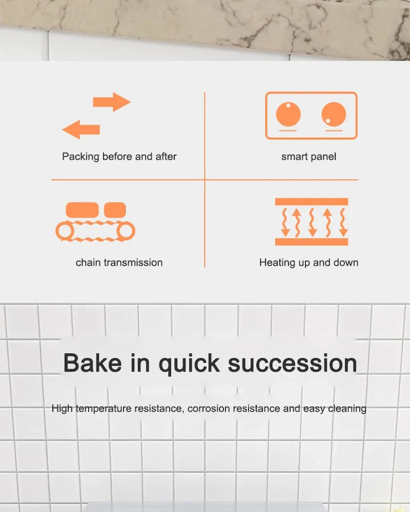 Description Picture 4 of itemChain toaster Commercial crawler toaster square charter fully automatic hotel breakfast toaster