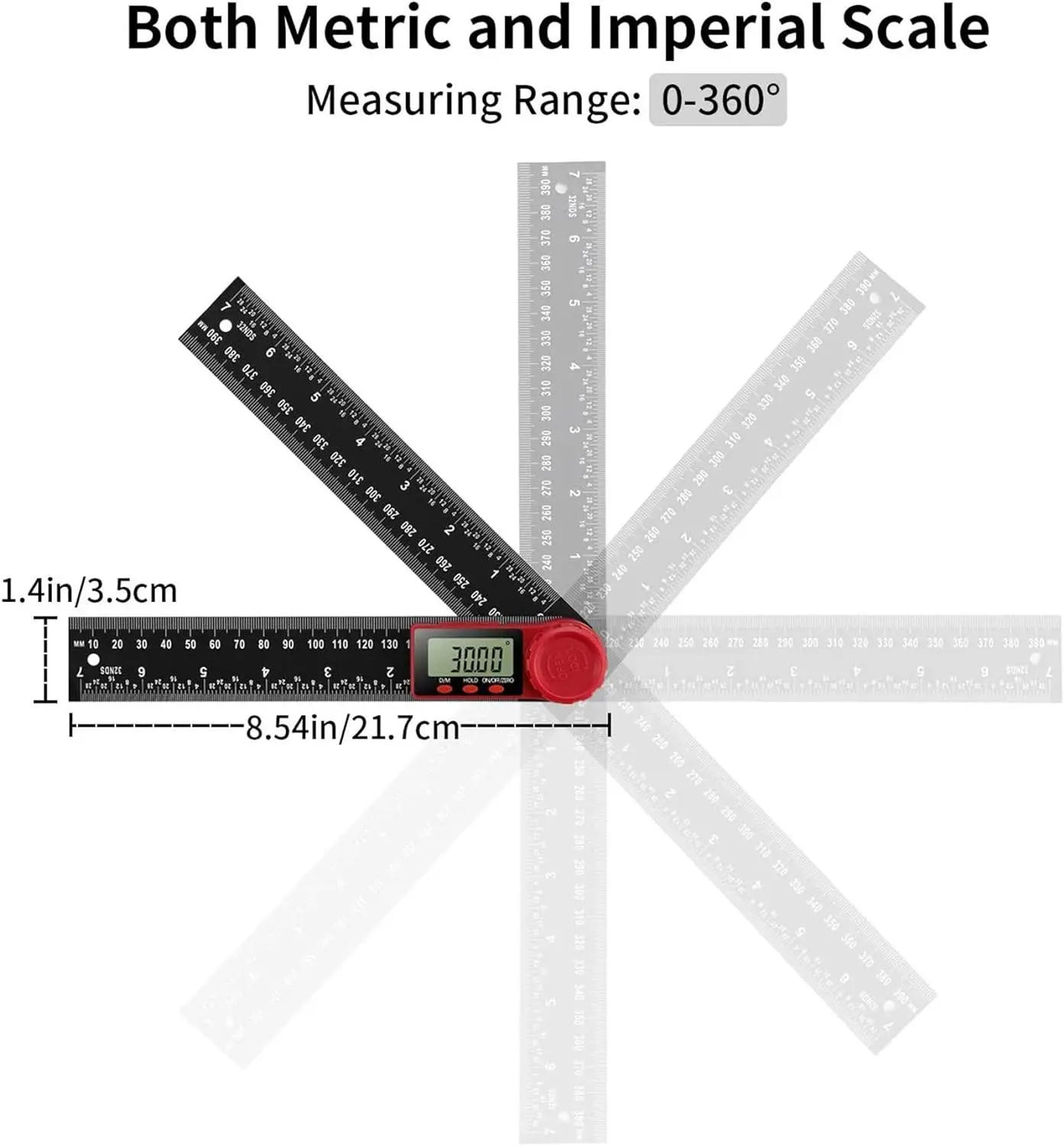 Description Picture 6 of itemProtractors Digital Display Angle Level Ruler Goniometer Angle Finder Inclinometer75 90 Degree Measuring Gauging Carpenter Tools