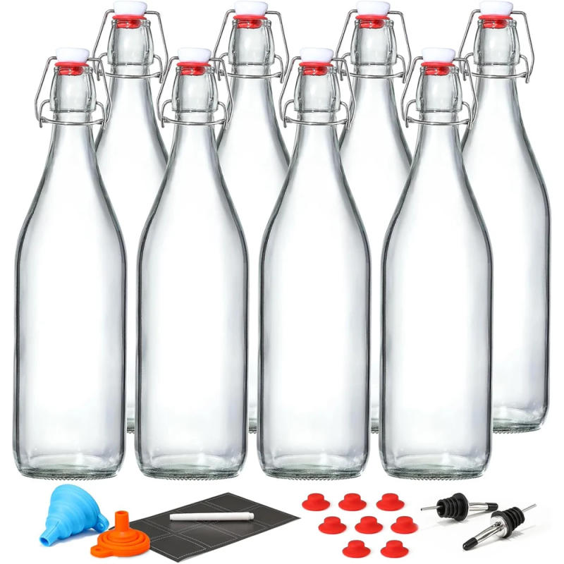Description Picture 2 of item1L Swing Top Glass Bottles Airtight Stopper Lids Flip Top Brewing Bottle for Fermentation, Kombucha, Mead, Vinegar, Beer, Kefir
