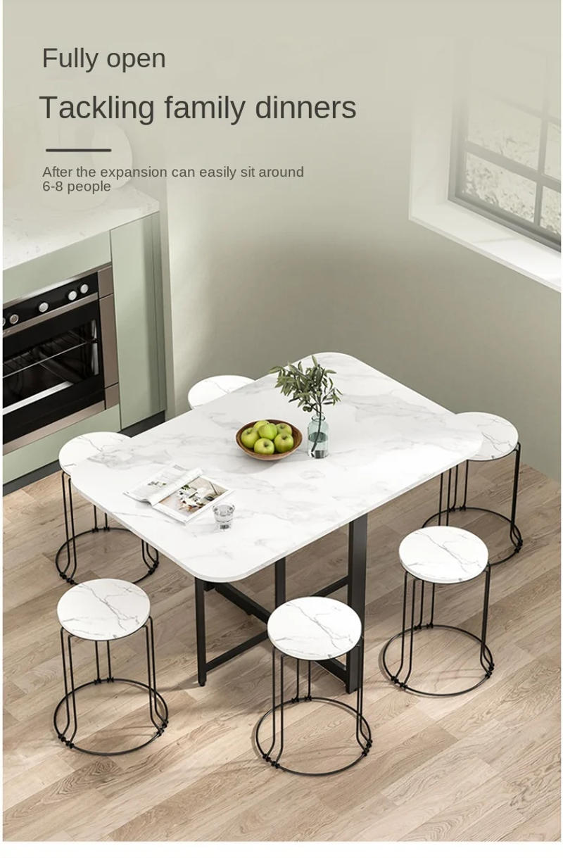 Description Picture 5 of itemHome Folding Dining Table  Small-sized Apartment Homestay Rental House Multifunctional Convenient Storage Movable Dining Table