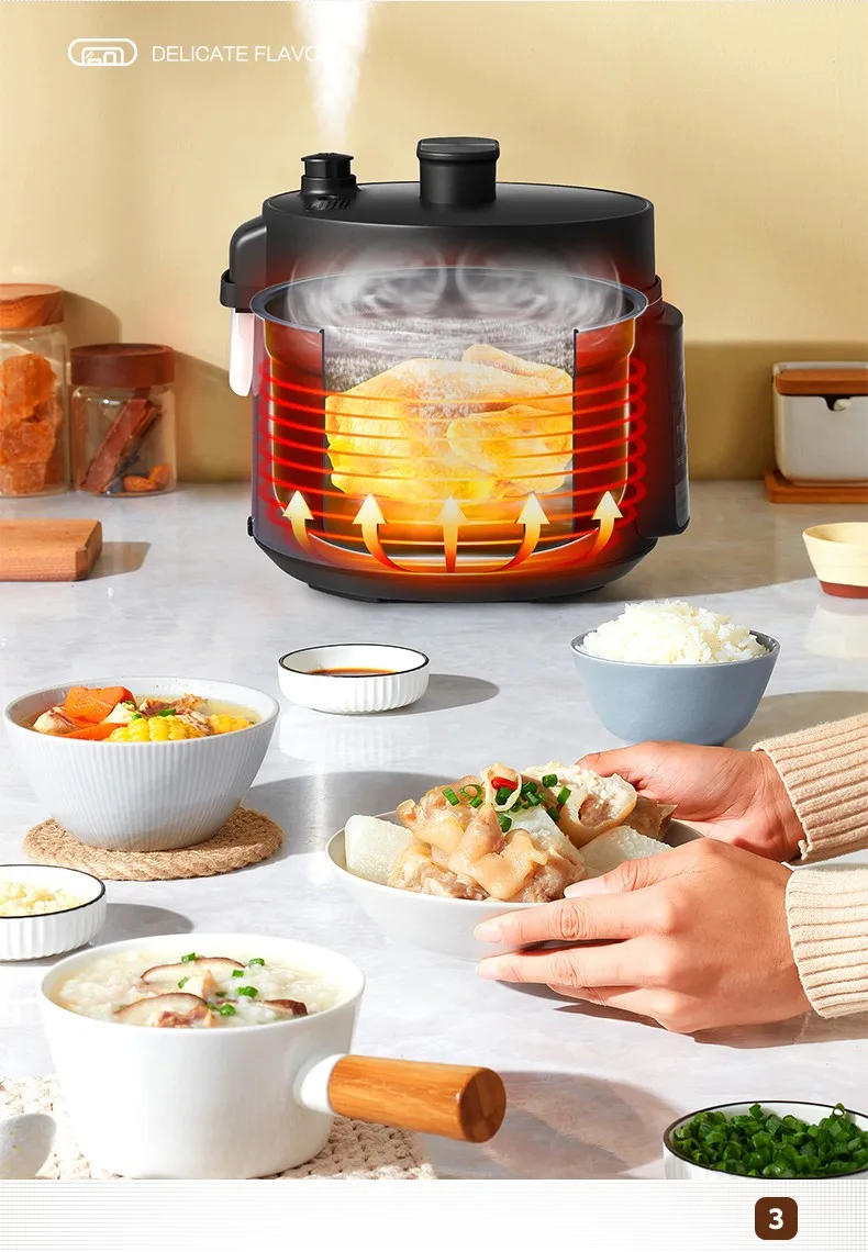 Description Picture 4 of itemMidea Electric Pressure Cooker 4 Liters Home Kitchen Rice Cooker Automatic Smart Reservation Multicooker Timing Pressure Cooker