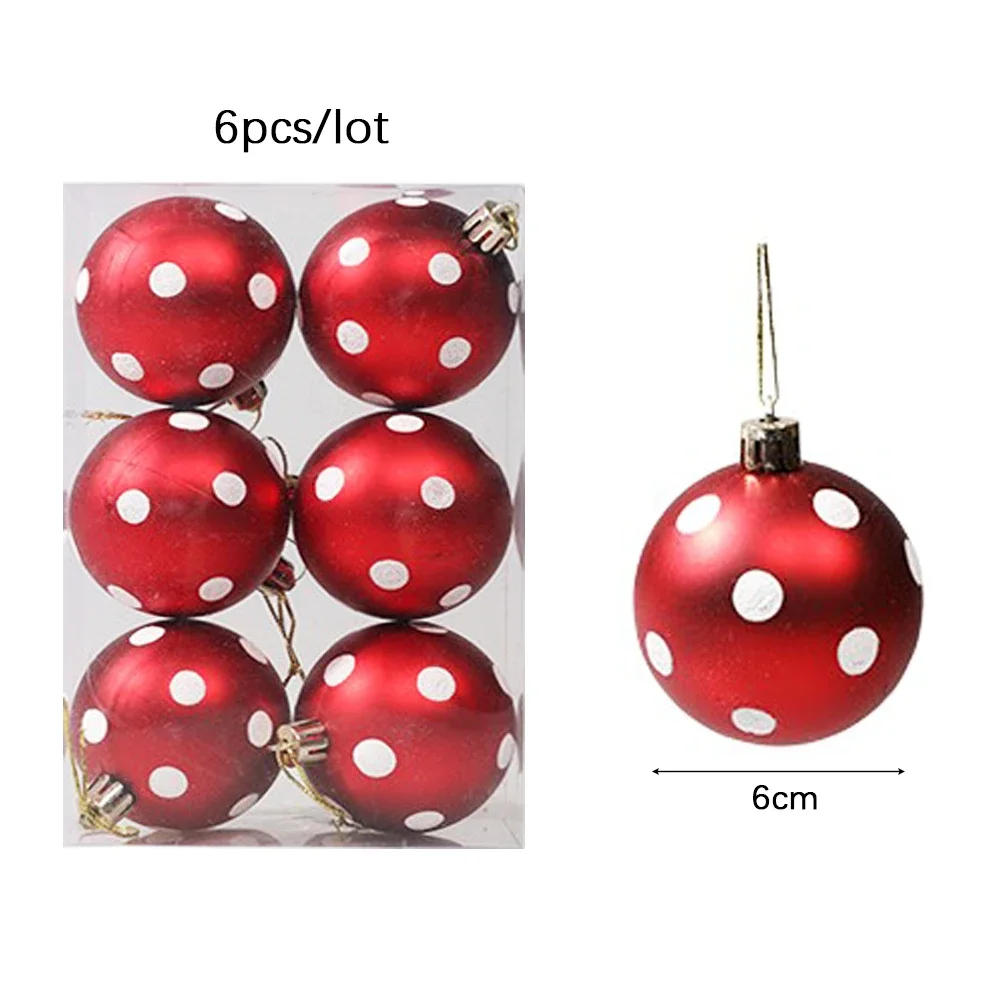 Description Picture 6 of item6Cm Big Christmas Balls Glitter Gold White Red Christmas Tree Balls Hanging Ornament Pendant Christmas Decoration for Home 2024