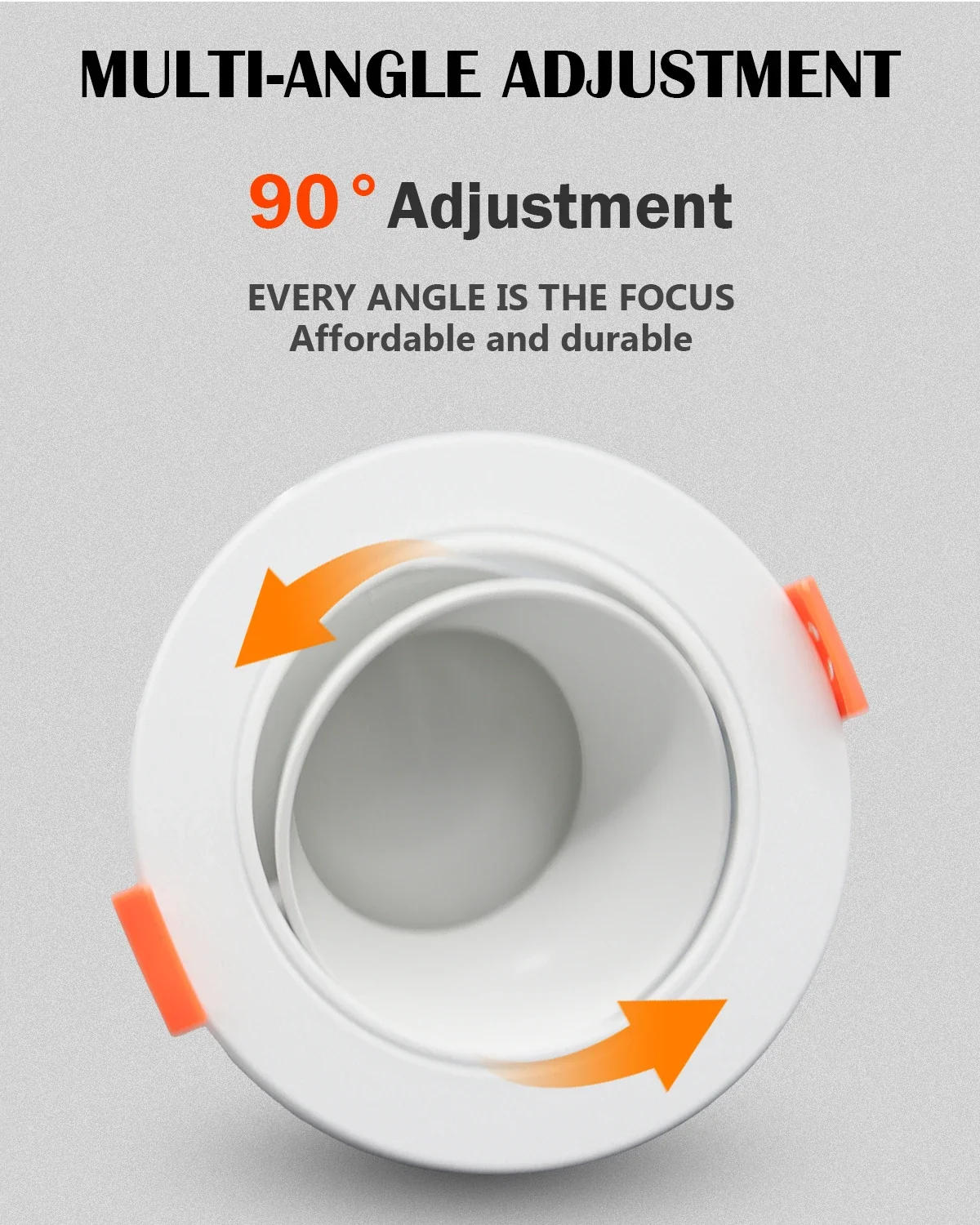 Description Picture 4 of item1-20pcs DC 12V 24V Energy Saving 5W LED Downlight MR16 Ceiling Spotlight Warm light Angle Adjustable Rotating For Home