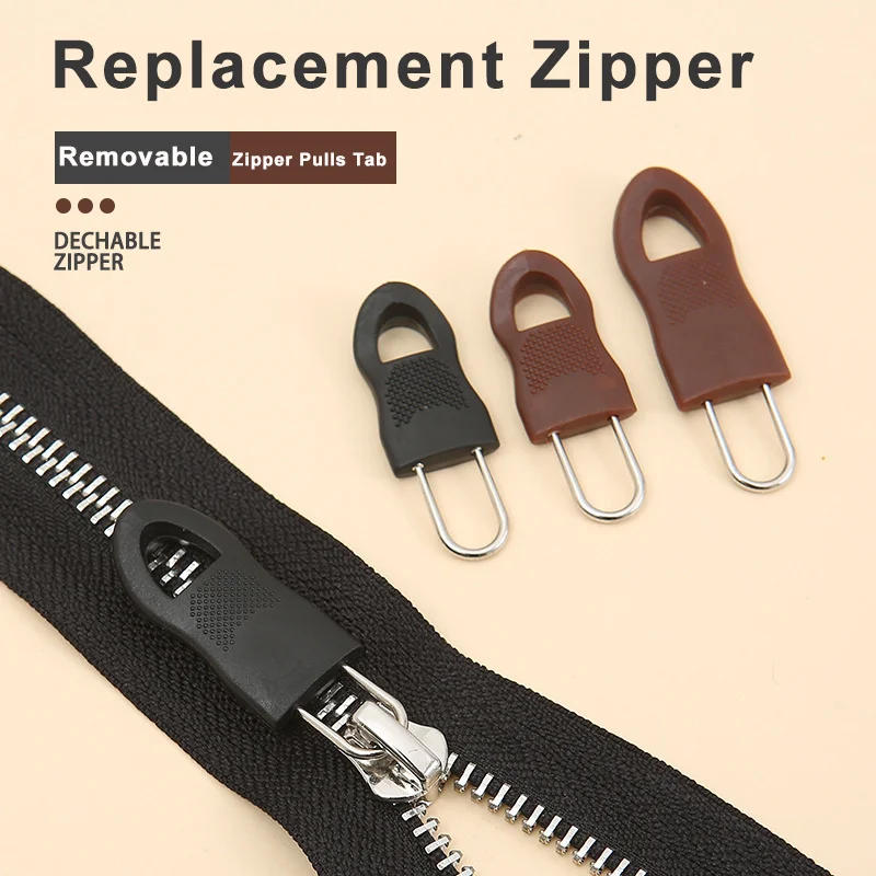 Description Picture 6 of item5/10Pc Replacement Zipper Slider Pull Puller End Fit Rope Tag Clothing Zip Fixer Broken Buckle Zip Cord Tab for Luggage Backpack