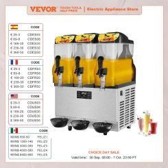 VEVOR 36L 3 Tanks Electric Slushy Granizing Machine Juice Dispenser Cold Drinks Maker Stainless Steel for Soda Cola Commercial