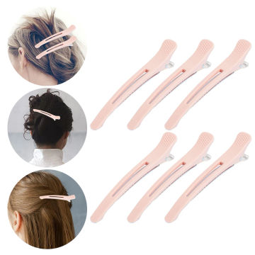 6PCS Alligator Clips Anti-Slip Salon Hair Clips No-Trace No Crease Hair Barrettes Clips for Hairdresser/Women/Men