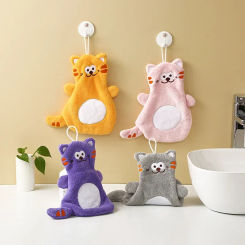 Cute Cat Hand Towel For Child Super Absorbent Microfiber Kitchen Towel High-efficiency Tableware Cleaning Towel Kitchen Tools