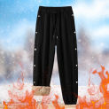 Jogging Bottoms Warm Fleece Men Pants Winter Thickened Sports Man Casual Trousers Y2k Clothing Pockets Pantalones Streetwear