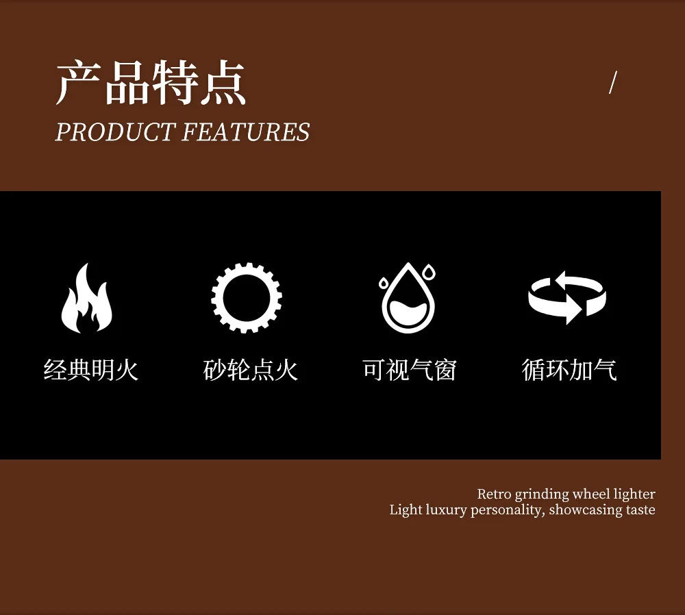 Description Picture 4 of item2024 Transparent Windproof Open Flame Butane Gas Lighter Large Capacity Gas Chamber Grinding Wheel Ignited Inflatable Lighters