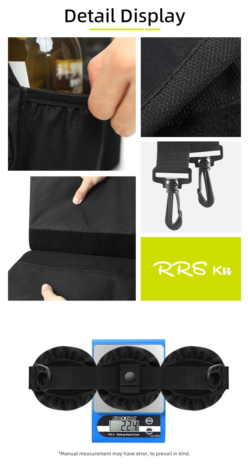 Description Picture 6 of itemRrskit Bicycle Water Bag Bike Frame Front Tube Shopping Bag Riding Drinks Water Bottle Solid Durable Pannier Packing Accessories