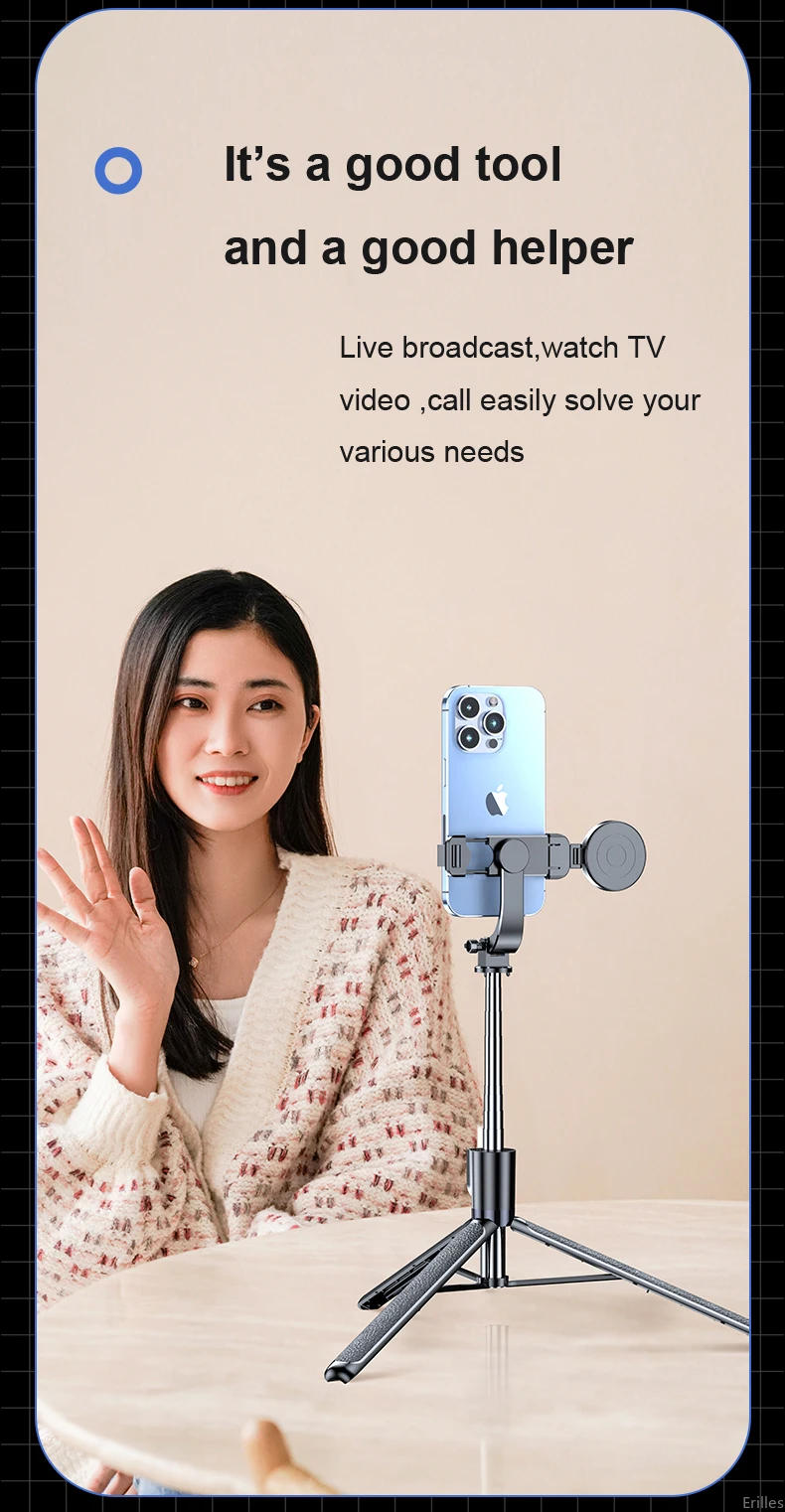 Description Picture 5 of item1.75M Rechargeable Long Extended Bluetooth Wireless Selfie Stick Live Broacast Stream Stand Holder Tripod Foldable Smartphones