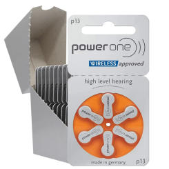 PowerOne P13  60 PCS  High Performance Hearing Aid Batteries. Zinc Air 13 / P13 / PR48 Battery for BTE Hearing aids Drop Shippin