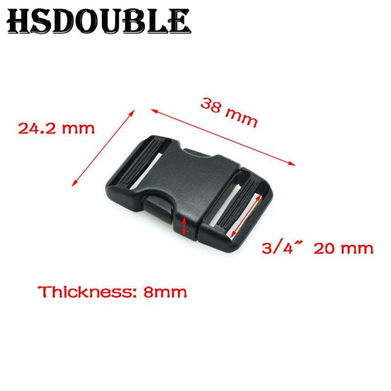 Description Picture 3 of item1 Pcs 20mm 25mm 32mm 38mm Side Release Buckle Dual Adjustable Belts Tactical Backpack Straps Webbing Bag Parts Accessories
