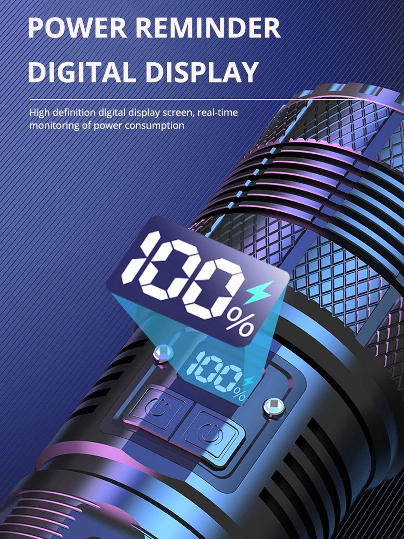 Description Picture 4 of itemHigh Power LED Flashlights Long Range Tactical Torch Ultra Bright Lamp Built-in Battery Lantern Outdoor Emergency Spotlight