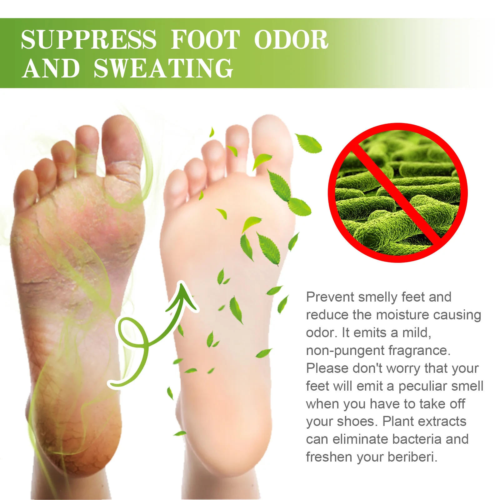 Description Picture 6 of itemFoot Deodorant Spray Prevent Stinky Feet Non Pungent Fragrance Anti-sweat Moisturize Skin Relieve Dry Removal Spray Foot Care