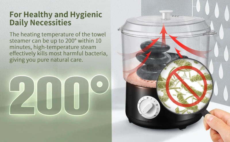 Description Picture 4 of itemTowel Steamer Heater Hot Towel Warmer Stove Hand Warmers SPA Facial Skin Moisturizing Tool with Clip Quick Heating 3 Minutes