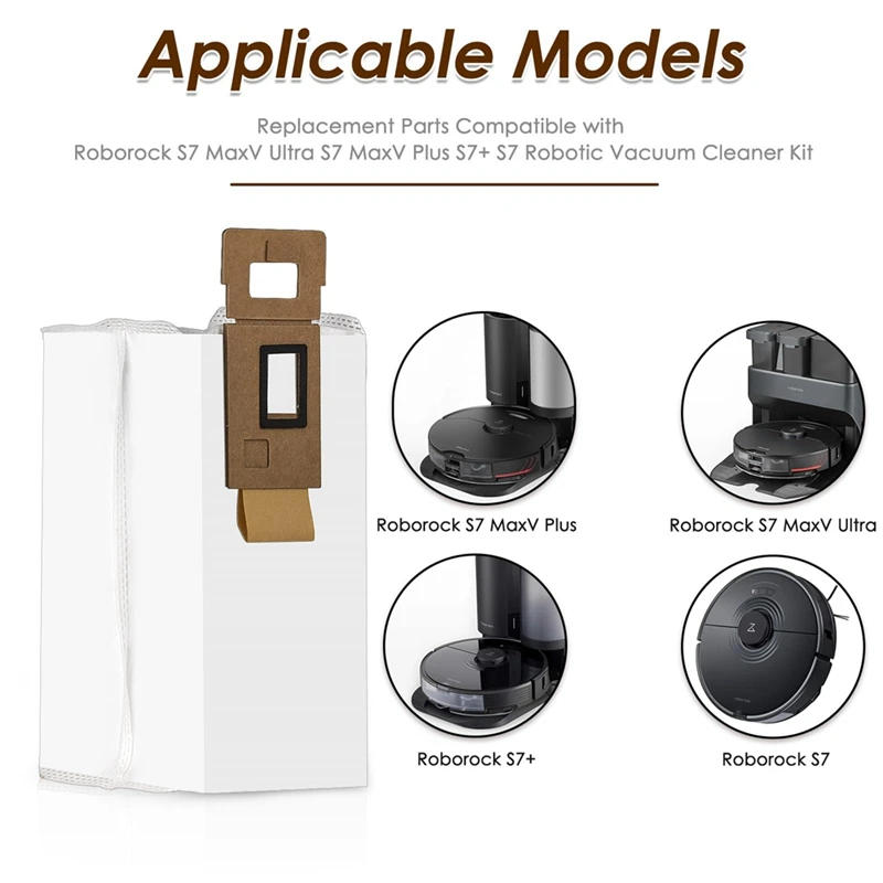 Description Picture 6 of item12PCS Accessories Vacuum Bags For Roborock S7 S7+ S7 Maxv S7 Maxv Plus S7 Maxv Ultra T7S T7S Plus, Robotic Dust Bags