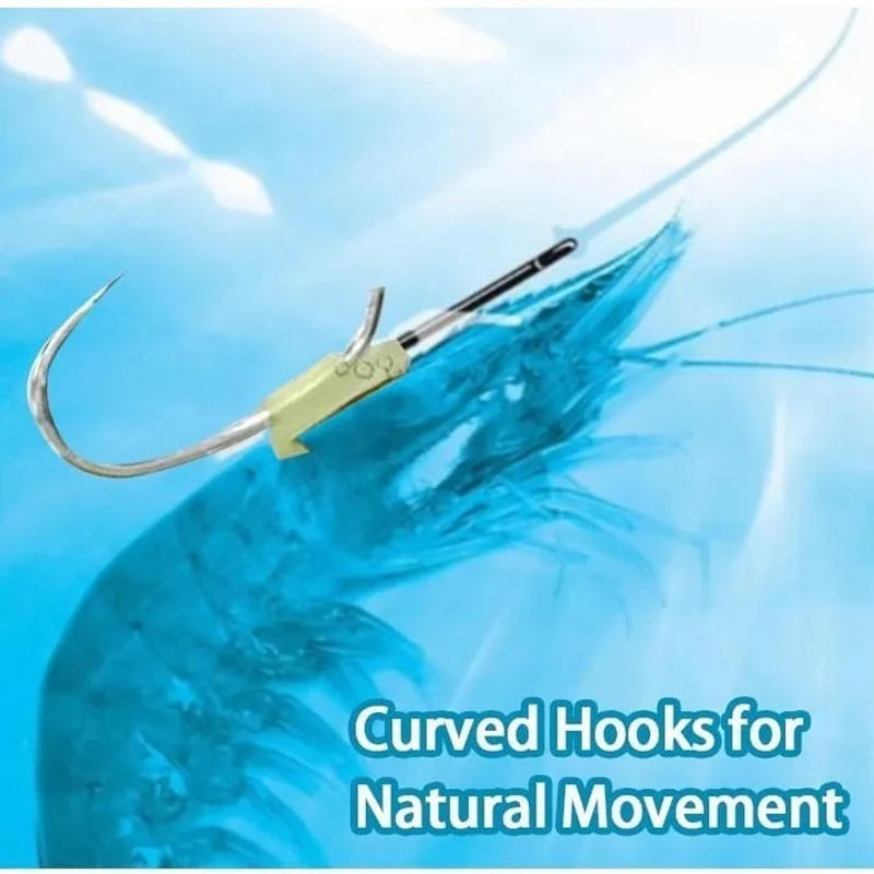 Description Picture 3 of item10pcs Luminous Live Shrimp Hooks  Hooks Fishs ToolTied Good Strong Horse Line hooks Fishing Gear Accessories