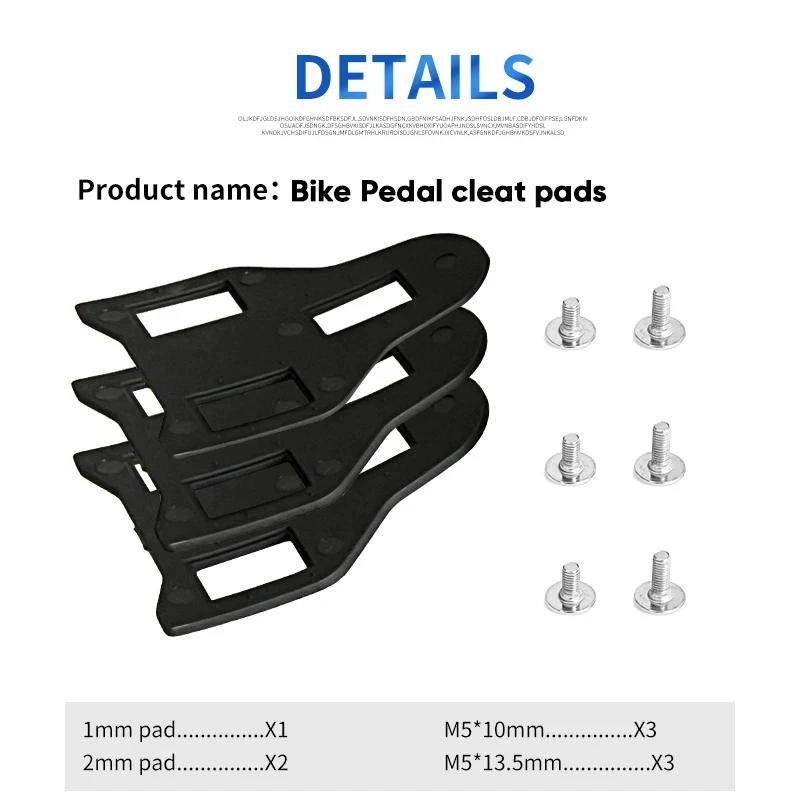 Description Picture 6 of itemBike Pedal Cleat Spacers Bicycle Cleat Adjustment Pads fit SPD-SL System Road Cycling Pedal Clamp Spacers Bicycle Accessories