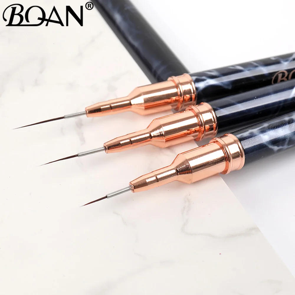 Description Picture 3 of itemBQAN Professional Nail Art Liners Striping Brushes Tool Marble Metal Handle Drawing Detail Painting Blending Liner Nail Brush