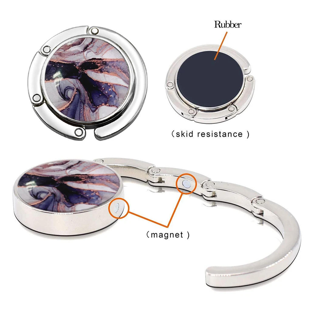 Description Picture 4 of itemMarble Print Folding Bag Hook Purse Handbag Hanger Women's Bag Storage Holder Portable Table Edge Use Racks Party Festival Gift