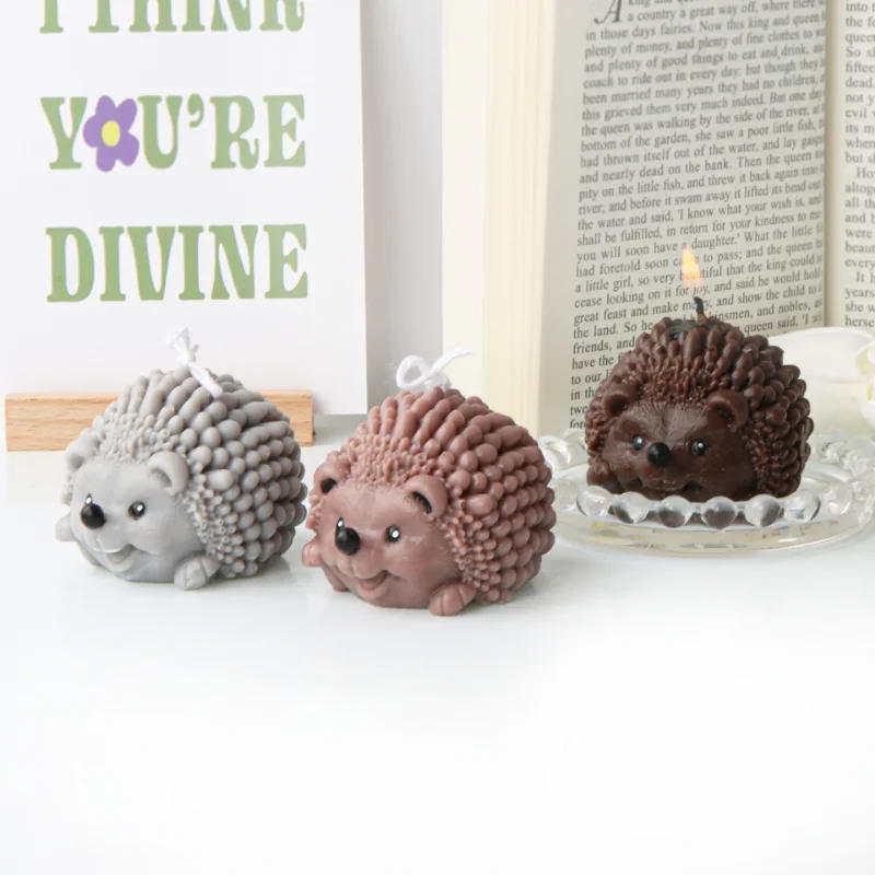 Description Picture 6 of item3D Cute Hedgehog Silicone Candle Mold DIY Cartoon Animal Soap Resin Plaster Mould Chocolate Candy Ice Making Set Home Decor Gift