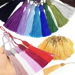 2/5/10/20Pcs 15cm Silky Floss Bookmark Tassels with Cord Loop Soft Chinese Knot Tassel for Jewelry Making DIY Craft Accessory